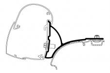 Thule adapter voor Omnistor 5102 luifel op VW T5/T6 Minivan met vaste dakrail